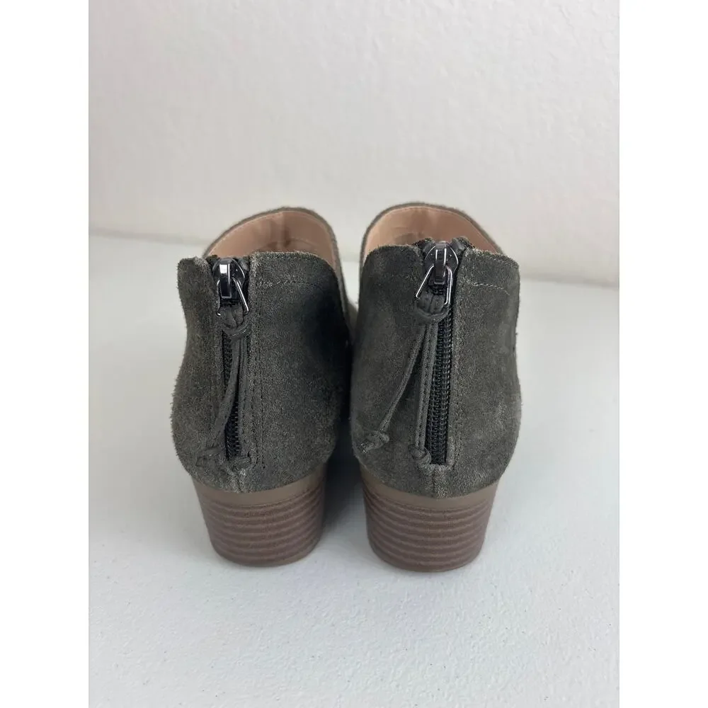 Kenneth Cole Reaction Oliver Green Suede Ankle Boots Size 8.5